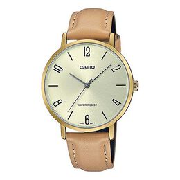Часы Casio Dress Series Classic Minimalistic Exquisite Fashion Champagne Watch 34mm Waterproof Strap Gold Analog, желтый ltp-vt01gl-9b2 | gold