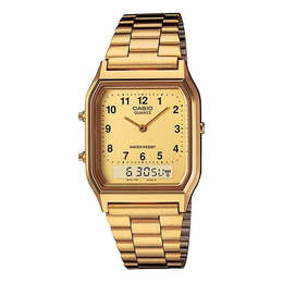 Casio Часы Quartz Waterproof Gold Retro Mens Gold Analog/Digital Combo, желтый aq-230ga-9b | gold