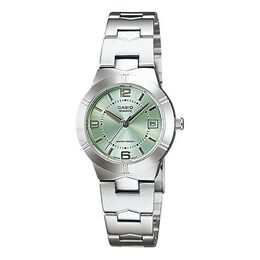 Часы Casio Quartz Waterproof Green Analog, зеленый ltp-1241d-3a | green