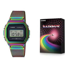 Часы Casio Vintage Series Classic Retro Metallic Small Cube Rainbow Color Fashion Sports Watch, мультиколор a1000prw-1prd | multi-color