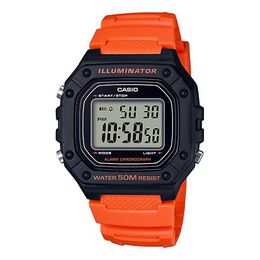 Часы Casio G Shock Quartz Sports Waterproof Mens OrangeBlack Digital, черный w-218h-4b2 | orangeblack