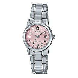 Часы Casio Quartz Stainless Steel Strap Pink Watch Dial Pink Analog, розовый ltp-v002d-4b | pink