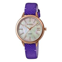 Часы Casio Waterproof SHEEN Sapphire Crystal Purple Analog, фиолетовый she-4527pgl-7aupr | purple