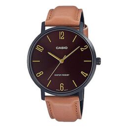 Часы Men's Casio Dress Series Classic Minimalistic Exquisite Fashion Watch 40mm Waterproof Orange Strap Mens Red Analog, красный mtp-vt01bl-5b | red