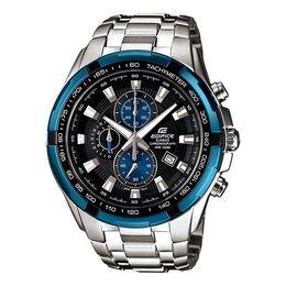 Часы Men's Casio EDIFICE Stainless Steel Strap Blue Black Watch Mens Silver Analog, цвет silver ef-539d-1a2v | silver