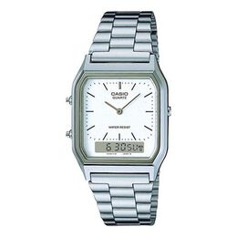 Часы Casio Waterproof Mens White Analog/Digital Combo, белый aq-230a-7d | white