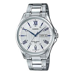 Часы Casio Waterproof Stainless Steel Strap Mens Silver Analog, цвет silver mtp-1384d-7a2 | silver