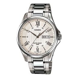Часы Casio Waterproof Stainless Steel Strap Quartz Mens Silver Analog, цвет silver mtp-1384d-7a | silver