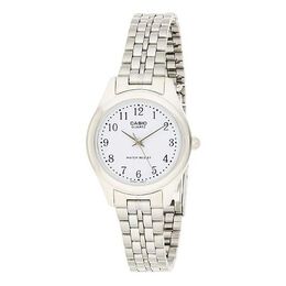 Часы Casio ENTICER Series Wrist /White Stainless Steel Strap Silver Analog, цвет silver ltp-1129a-7b | silver