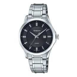 Часы Casio Waterproof SHEEN Sapphire Crystal Solar Powered Silver Analog, цвет silver shs-4522d-1aupr | silver