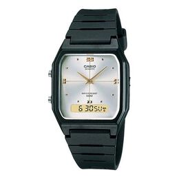 Часы Casio Quartz Waterproof White Dial Mens White Analog/Digital Combo, белый aw-48he-7a | white