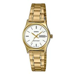 Часы Casio Stainless Steel Strap Quartz Waterproof White Dial White Analog, белый ltp-v006g-7b | white
