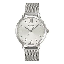Часы Casio Stainless Steel Strap Quartz Waterproof White Analog, белый ltp-e157m-7aef | white