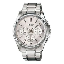 Часы Casio Waterproof Stainless Steel Strap Quartz Mens White Analog, белый mtp-1375d-7avdf | white