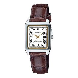 Часы Casio DRESS Series Dial Brown Belt Quartz WhiteDial Plate WhiteBrown Analog, белый ltp-v007l-7b2u | whitebrown