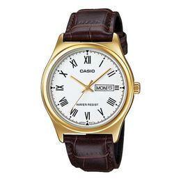 Часы Casio Retro Fashion Business Analog Watch 'Gold White Brown', белый mtp-v006gl-7b | whitebrown