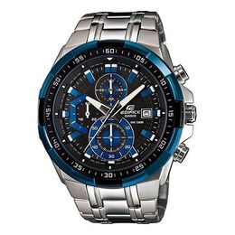 Часы Casio EDIFICE Waterproof Stainless Steel Strap Mens Black/Blue Analog, черный efr-539d-1a2 | black/blue