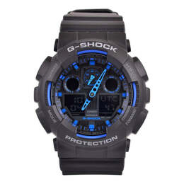 Часы Casio G-Shock Analog-Digital 'Black', черный ga-100-1a2 | black/blue