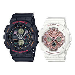 Часы Casio Baby-G 'Black & White', черный ga-140-1a4prbs+ba-130-7a1pr | black/rose gold