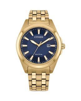 Часы Eco Classic с браслетом из нержавеющей стали, 41 мм Citizen, цвет Blue 4901007 | blue/gold