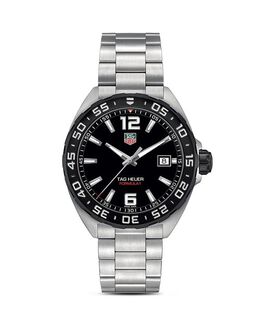 Мужские кварцевые часы Formula 1 из черной стали, 41 мм Tag Heuer, цвет Silver 1339400 | black/silver