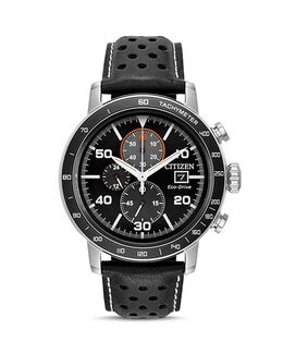 Мужские часы с кожаным ремешком, 44 мм Citizen, цвет Black 2805132 | black