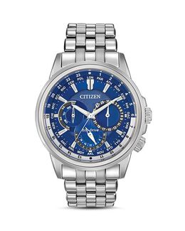 Часы-календарь, 44 мм Citizen, цвет Silver 2805121 | blue/silver