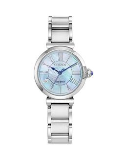 Классические часы Eco-Drive Dress, 29,5 мм Citizen, цвет White 4698348 | white/silver