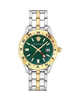 Часы Greca Time GMT, 41 мм Versace, цвет Green 4878137 | green/two-tone