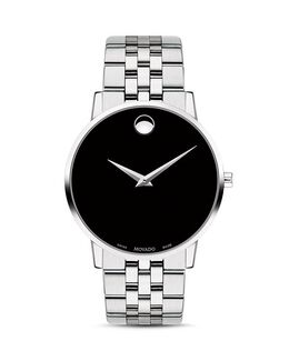 Классические музейные часы из нержавеющей стали, 40 мм Movado, цвет Silver 3092778 | black/silver