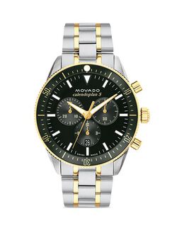 Calendoplan S, двухцветный хронограф из нержавеющей стали, 42 мм Movado, цвет Black 4785021 | black/silver
