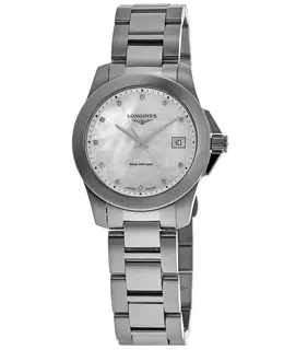 Longines Conquest Mother of Pearl Diamond Dial Women's Watch L3.377.4.87.6