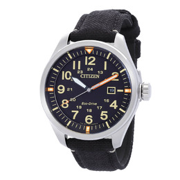 Citizen Eco-Drive Mens Watch AW5000-24E Black Dial