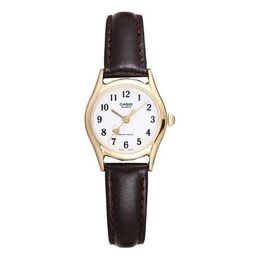 Часы Casio Influencer Analog Leather Strap Watch 'Dark Brown White Gold', белый ltp-1094q-7b5 | white