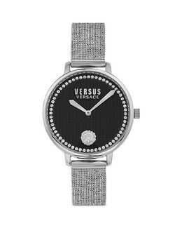 Часы La Villette с кристаллами, 36 мм Versus Versace, цвет Black 4782484 | black/silver