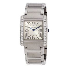 Cartier Tank Francaise Medium W4TA0021, Diamond Silver Dial Ladies Watch
