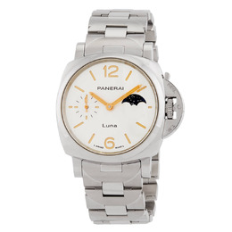 Panerai Due Luna Automatic White Dial Ladies Watch pam01301