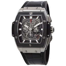 Pre-owned Hublot Spirit Of Big Bang Chronograph Black (Skeleton Center) Dial Mens Watch 601.nm.0173.lr