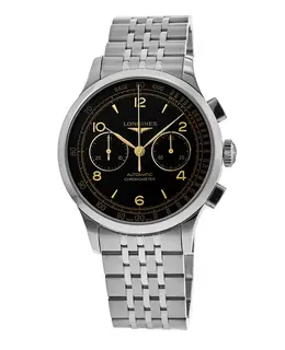 Longines Record Chronometer Black Dial Steel Men's Watch l2.921.4.56.6
