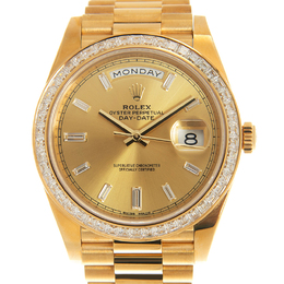 Rolex Day Date 40 Automatic Champagne Diamond Dial Mens 18kt Yellow Gold President Watch 228398cdp