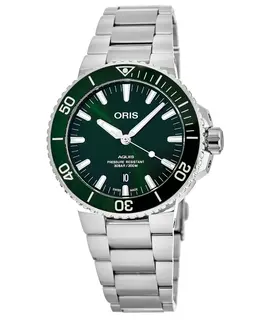 Oris Aquis Date Green Dial Stainless Steel Men's Watch 017337772458-07