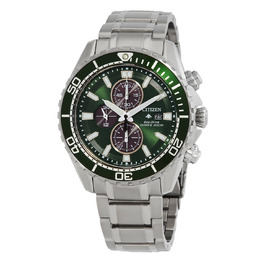 Citizen Promaster Dive Chronograph Eco-Drive Green Dial Mens Watch CA0820-50X