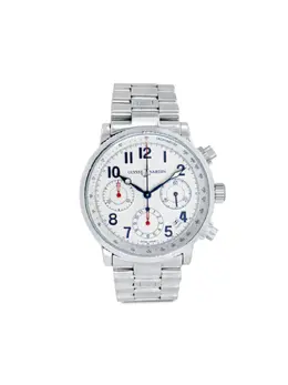 Ulysse Nardin Classic Silver Steel 37mm Round Arabic Dial with Date Chronograph Tachymeter Subdials