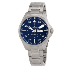Hamilton Khaki Aviation Automatic Blue Dial Mens Watch (H64635140)