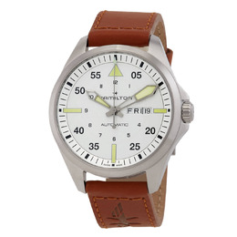 Hamilton Khaki Aviation Automatic Silver Dial Mens Watch h64635550