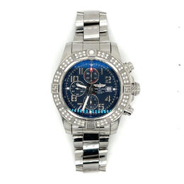 Pre-owned Breitling Super Avenger II Chronograph Automatic Mens Watch with Diamond Black Dial, Model A1337153/BC28-168A