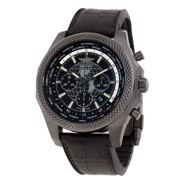 Pre-owned Breitling Bentley Chronograph Automatic Black (Globe) Dial Mens Watch mb0521v4/be46-244s.m20dsa.4