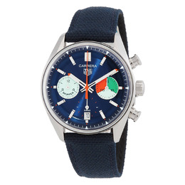 Tag Heuer Carrera Skipper 39mm Chronograph Automatic Blue Dial Mens Watch cbs2213.fn6002