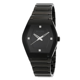 Bulova Gemini Quartz Diamond Black Dial Mens Watch 98d177