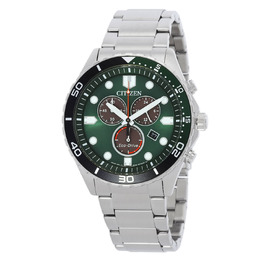 Citizen Chronograph GMT Green Dial Mens Watch AT2561-81X